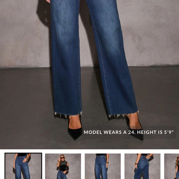 Wide Leg Women's Jeans - Picture 5 of 7